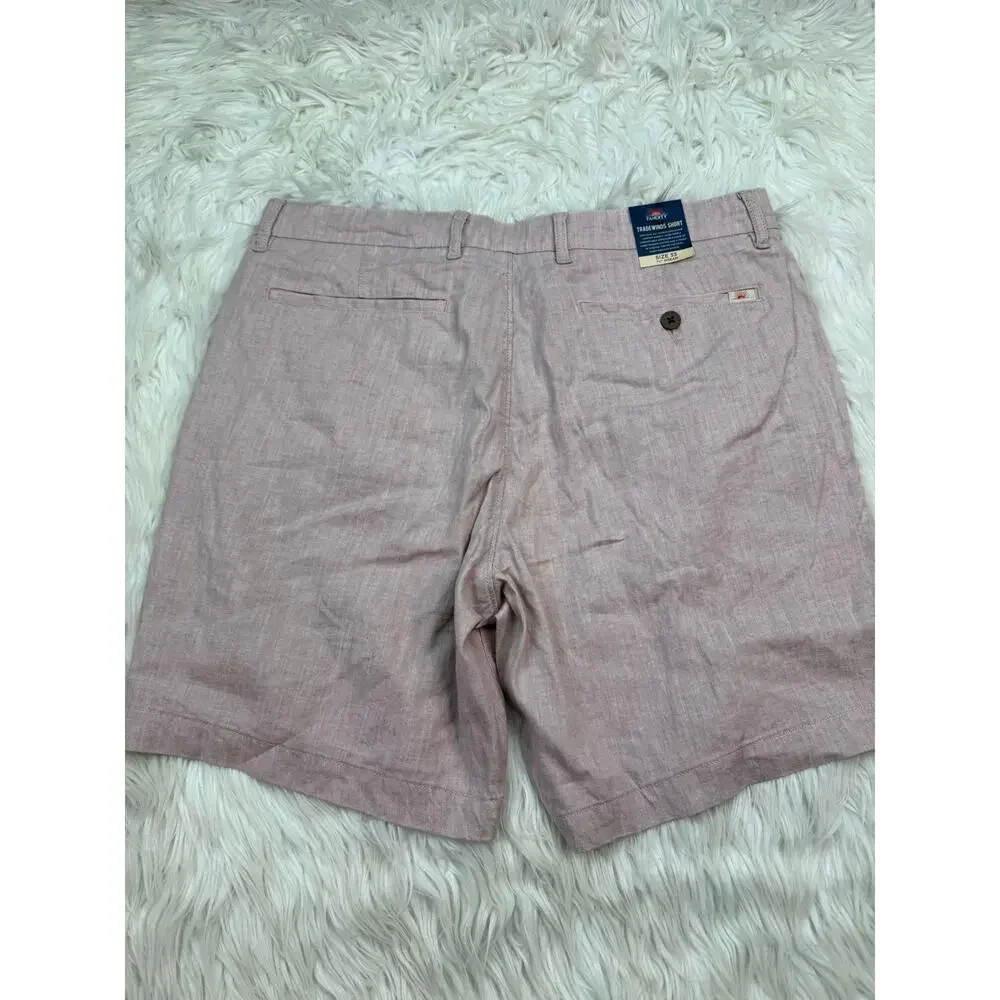FAHERTY Men’s Tradewinds Shorts 7.5” Inseam Linen Blend-Maui Mauve Size 33 NWT